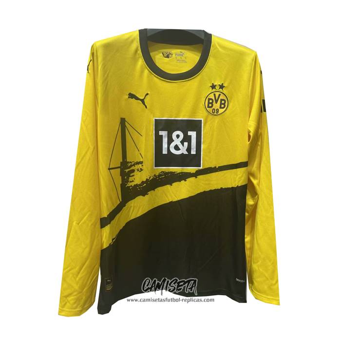 Primera Camiseta Borussia Dortmund 2023-2024 Manga Larga